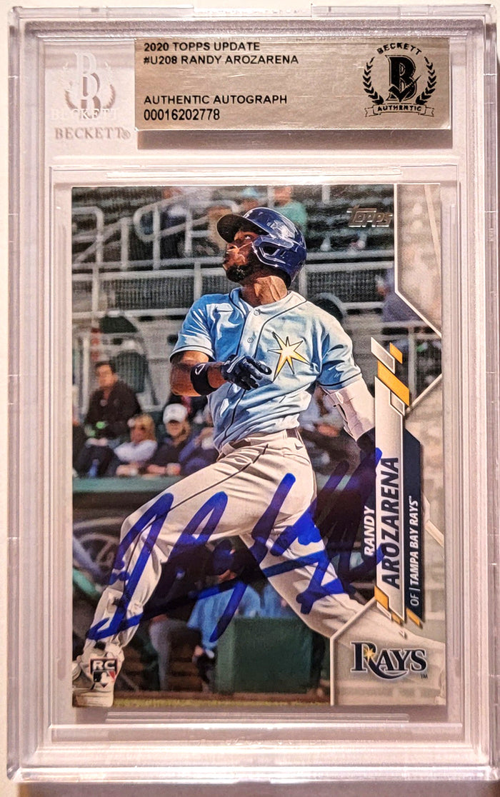 Randy Arozarena Signed Tampa Rays Encapsulated 2020 Topps Update # U-208 Rookie Card Beckett 00016202778-Powers Sports Memorabilia
