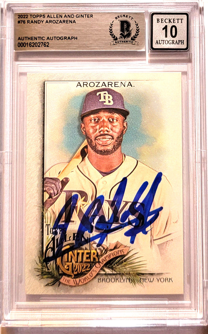 Randy Arozarena Signed Tampa Rays Encapsulated 2022 Topps Allen & Ginter #76 Card Beckett 00016202762-Powers Sports Memorabilia