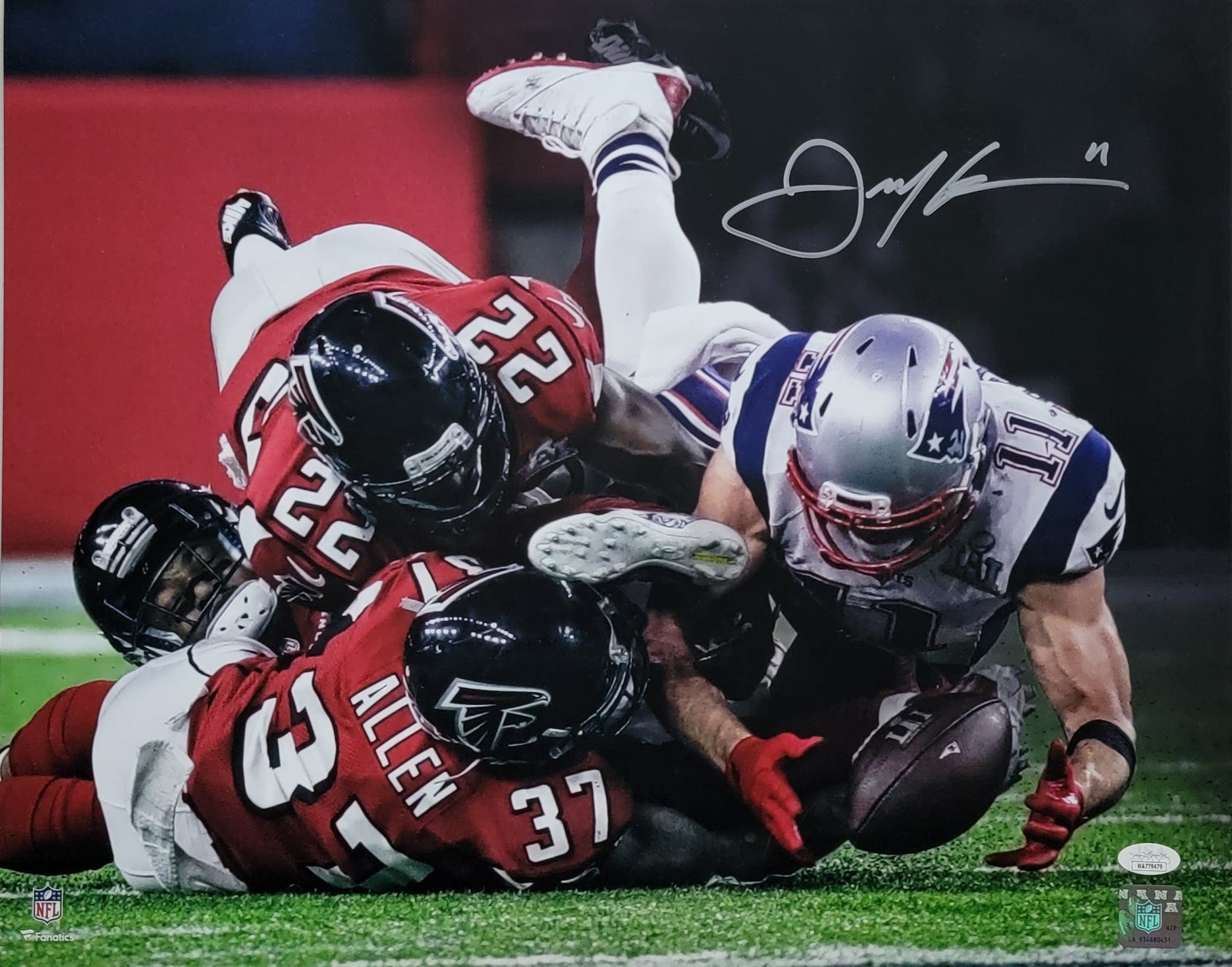 Julian Edelman Signed New England Patriots 16x20 - Beckett-Powers Sports Memorabilia