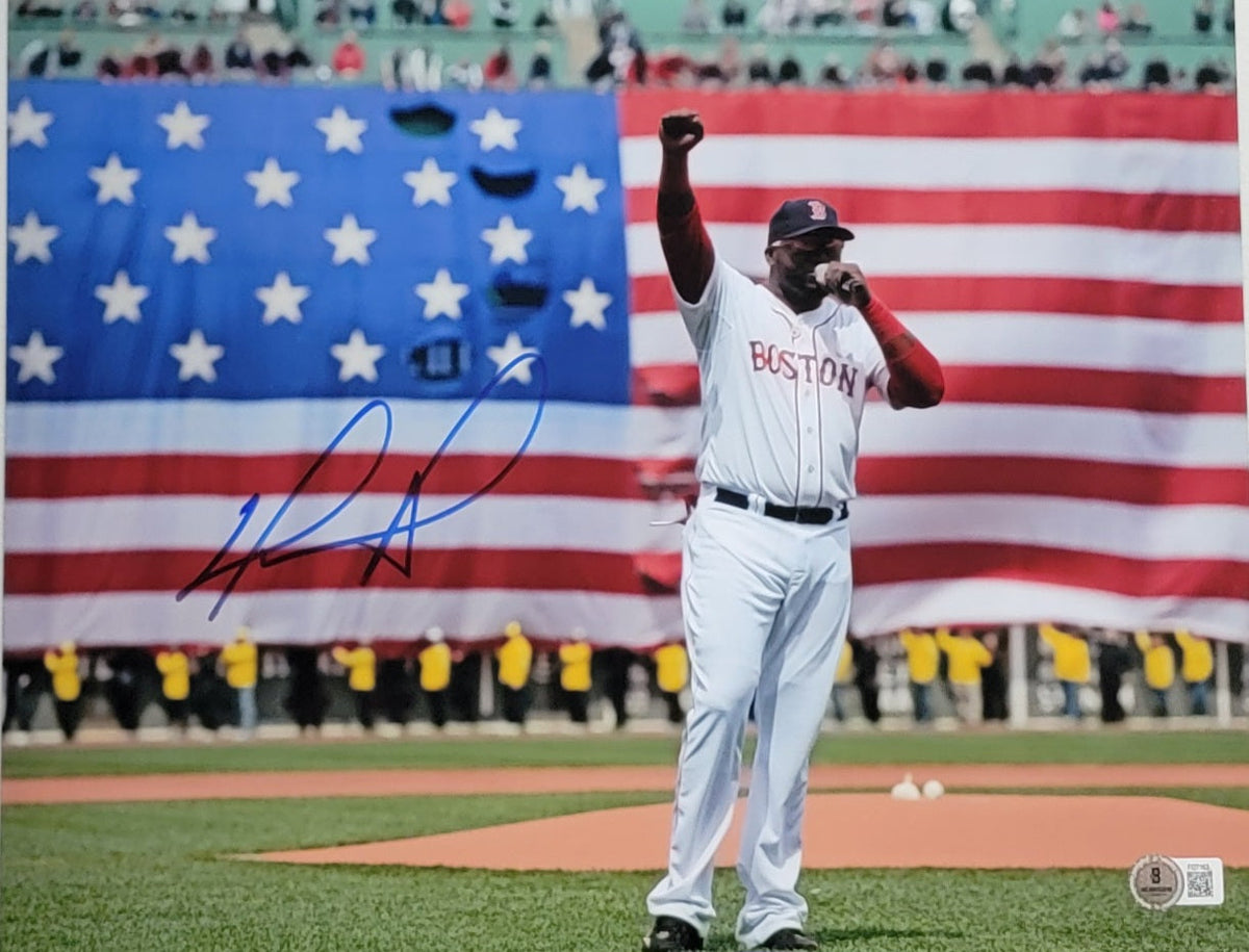 David Ortiz Signed Boston Red Sox 2013 Flag Speech 11X14 Photo - Beckett-Powers Sports Memorabilia