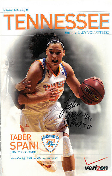 Taber Spani Autographed 2011-12 Tennessee Lady Vols 11x17 Poster #13 (Women's Basketball)-Powers Sports Memorabilia