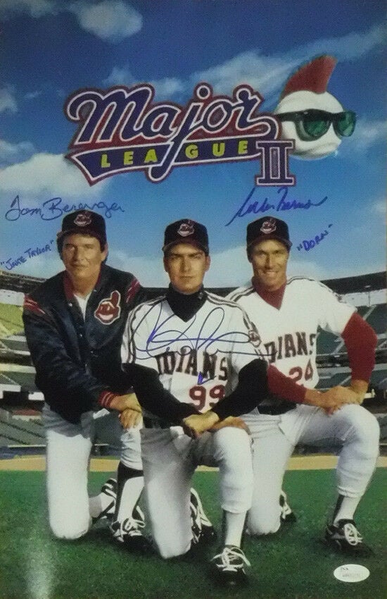 Sheen, Berenger & Bernsen Signed Major League 12x18 Photo – JSA Authenticated-Powers Sports Memorabilia