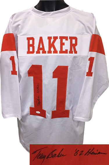 Terry Baker Autographed White TB Custom Stitched College Football Jersey 3/4 Sleeves '62 Heisman XL- JSA Hologram-Powers Sports Memorabilia