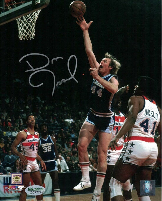 Dan Issel Signed Denver Nuggets 8x10 Photo vs Bullets SGC-Powers Sports Memorabilia