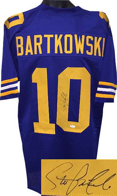 Steve Bartkowski Autographed Blue TB Custom Stitched College Football Jersey XL- JSA Witnessed Hologram-Powers Sports Memorabilia