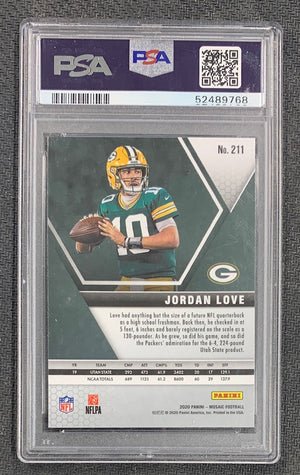 Jordan Love 2020 Panini Mosaic Football Rookie Card RC #211 PSA 9-Powers Sports Memorabilia