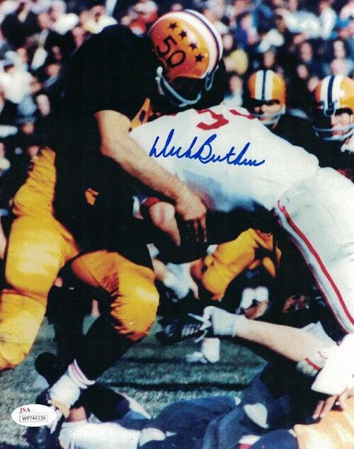 Dick Butkus University of Illinios Signed 8x10 Photo - Illinois Fighting Illini in Blue JSA JSA-Powers Sports Memorabilia