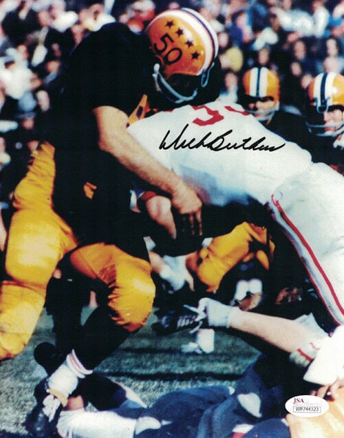 Dick Butkus Signed Illinois Fighting Illini 8x10 Photo in Black – JSA Authenticated-Powers Sports Memorabilia