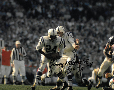 Lenny Moore Autographed Baltimore Colts 8x10 Photo #24 HOF 75 (horizontal w/ Unitas)-Powers Sports Memorabilia