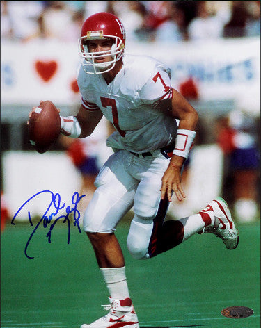 David Klingler Autographed Houston Cougars 8x10 Photo #7- Tri-Star Hologram (white jersey)-Powers Sports Memorabilia