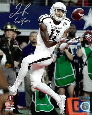 Josh Reynolds Autographed Texas A&M Aggies 8x10 Photo Gig 'Em- Tri-Star Hologram (white jersey)-Powers Sports Memorabilia