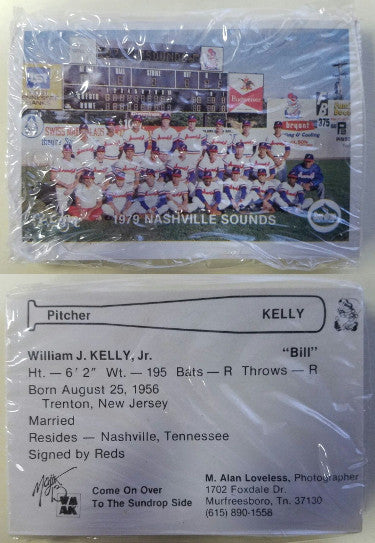 Nashville Sounds 1979 AA Minor League Sun-drop Baseball Trading Card Sealed Team Set (Cincinnati Reds)-Powers Sports Memorabilia