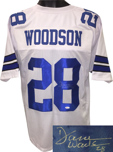 Darren Woodson Autographed White Custom Stitched Pro Style Football Jersey #28- JSA Witnessed Hologram-Powers Sports Memorabilia