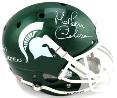 Morten Anderson Autographed Michigan State Spartans Schutt Full Size Replica Helmet Go Green- Radtke Hologram-Powers Sports Memorabilia
