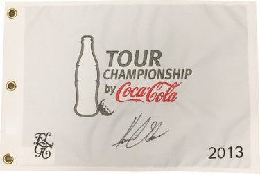 Henrik Stenson Autographed 2013 Tour Championship Coca Cola White PGA Embroidered Pin Flag- JSA Hologram-Powers Sports Memorabilia