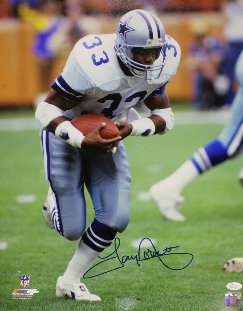 Tony Dorsett Dallas Cowboys Signed 16x20 Photo vs Solo – JSA Authenticated-Powers Sports Memorabilia
