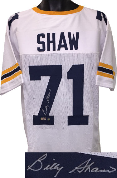 Billy Shaw Autographed Georgia Tech White Custom Stitched College Football Jersey XL minor spots- Radtke Sports Hologram-Powers Sports Memorabilia