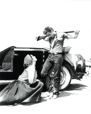 James Dean and Elizabeth Taylor unsigned Vintage B&W 8 x 10 Photograph from the 1956 Film "Giant"-Powers Sports Memorabilia
