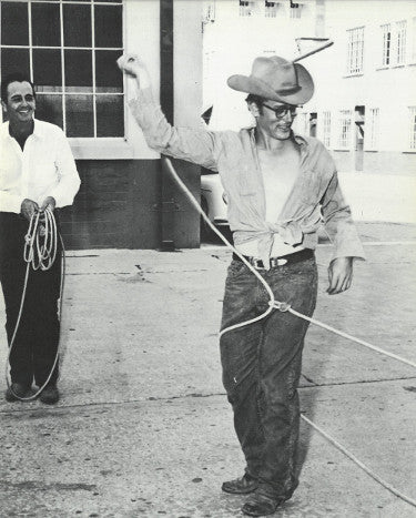 James Dean unsigned Vintage B&W 8 x 10 Poster Card/Photograph (with Bob Hinkle)-Powers Sports Memorabilia