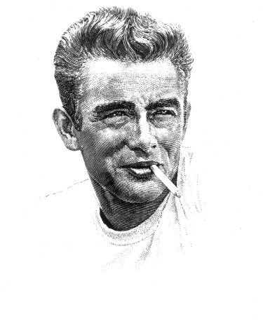 James Dean unsigned Vintage B&W 8 x 10 Photograph (artist rendition)-Powers Sports Memorabilia