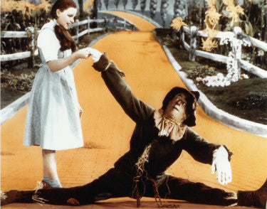 The Wizard of Oz unsigned Dorothy/Scarecrow Vintage Color 8 x 10 Photograph (Judy Garland/Ray Bolger)-Powers Sports Memorabilia