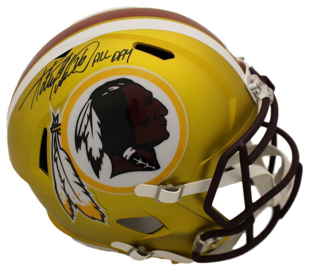 Adrian Peterson Washington Redskins Signed Full Size Helmet - Blaze All Day Beckett-Powers Sports Memorabilia