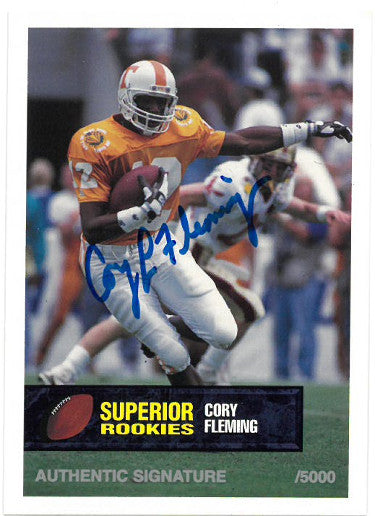Cory Fleming Autographed Tennessee Volunteers 1994 Superior Rookies Trading Card #77-Powers Sports Memorabilia