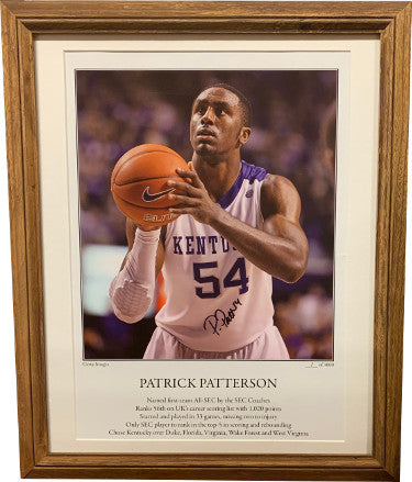 Patrick Patterson Autographed Kentucky Wildcats 13x18 Photograph Custom Framing #54-Powers Sports Memorabilia
