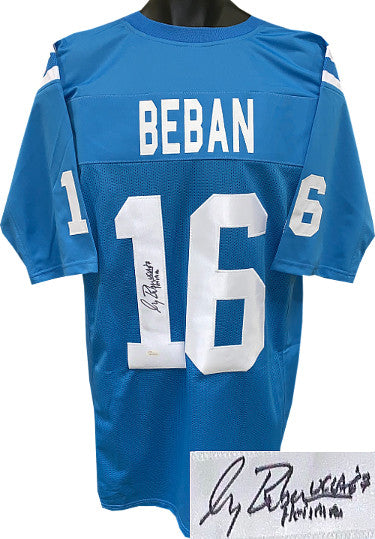 Gary Beban Autographed Blue TB Custom Stitched College Football Jersey 67 Heisman XL- JSA Witnessed Hologram-Powers Sports Memorabilia