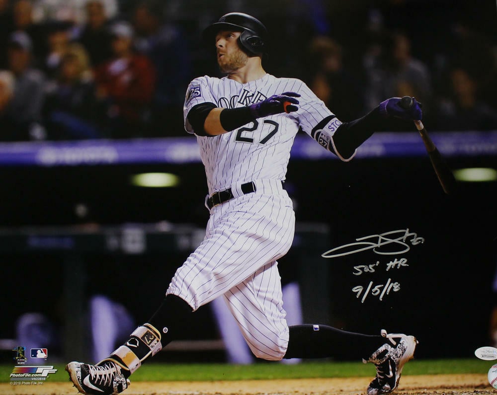 Trevor Story Signed Colorado Rockies 16x20 Photo 505 HR 9/5/18 – JSA Authenticated-Powers Sports Memorabilia