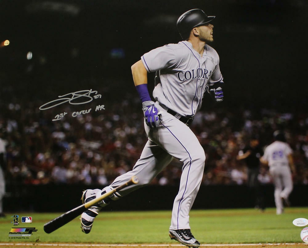 Trevor Story Colorado Rockies Signed 16x20 Photo - 1st Career HR JSA JSA-Powers Sports Memorabilia