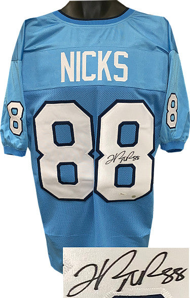Hakeem Nicks Autographed Blue Custom Stitched College Football Jersey XL #88- JSA Witnessed Holo #W279024-Powers Sports Memorabilia