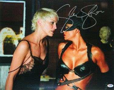 Sharon Stone Autographed Catwoman 16X20 Photo w/ Halle Berry- PSA ITP Holo (entertainment/movie memorabilia)-Powers Sports Memorabilia