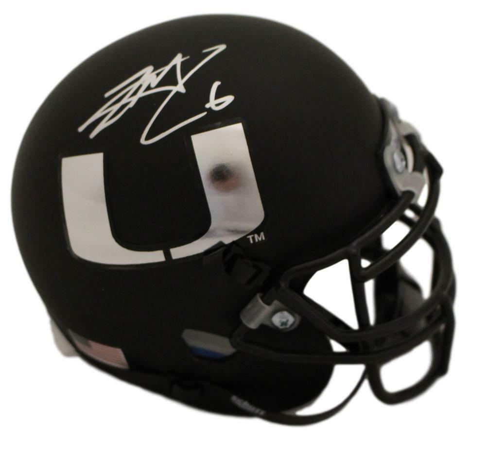Lamar Miller Miami Hurricanes Signed Mini Helmet - Schutt Black JSA JSA-Powers Sports Memorabilia