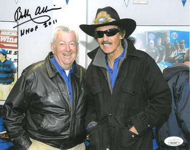 Bobby Allison Autographed NASCAR 8x10 Photo w/ NHOF 2011- JSA Hologram #DD32922 (w/ Richard Petty)-Powers Sports Memorabilia