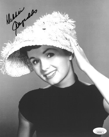 Debbie Reynolds Autographed Vintage B&W 8x10 Photo- JSA Hologram #DD32822 (white hat)-Powers Sports Memorabilia