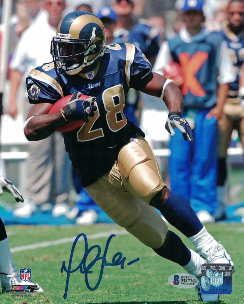 Marshall Faulk Signed Los Angeles Rams 8x10 Photo – Beckett Authenticated-Powers Sports Memorabilia