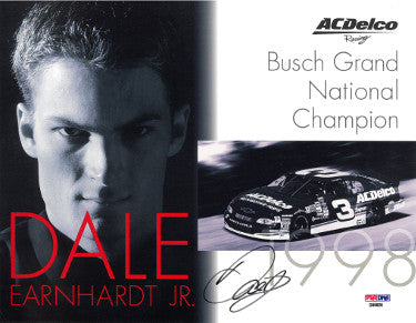 Dale Earnhardt, Jr. Autographed NASCAR 8x10 Photo- PSA Hologram #D09920 (#3 AC Delco Racing-Busch Grand National Champion)-Powers Sports Memorabilia