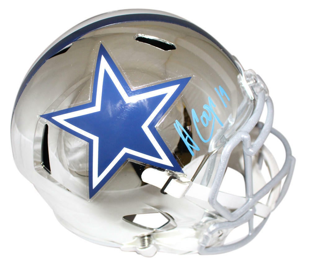 Amari Cooper Dallas Cowboys Signed Full Size Helmet - Chrome Replica JSA JSA-Powers Sports Memorabilia