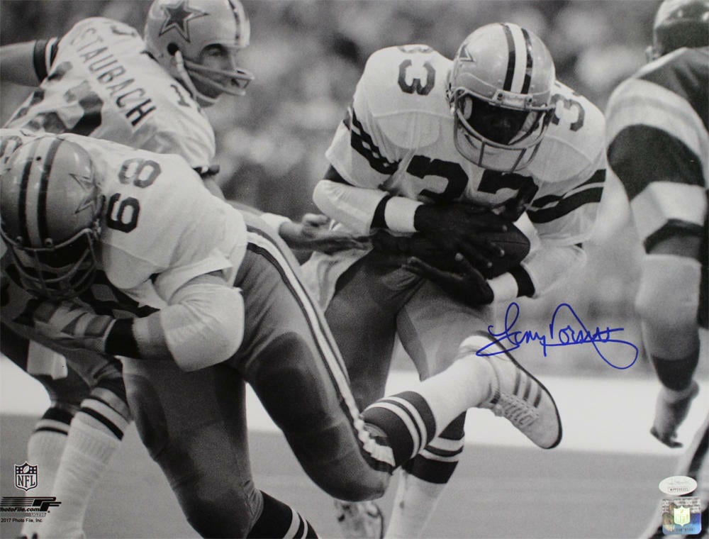 Tony Dorsett Signed Dallas Cowboys B&W 16x20 Photo – JSA Authenticated-Powers Sports Memorabilia