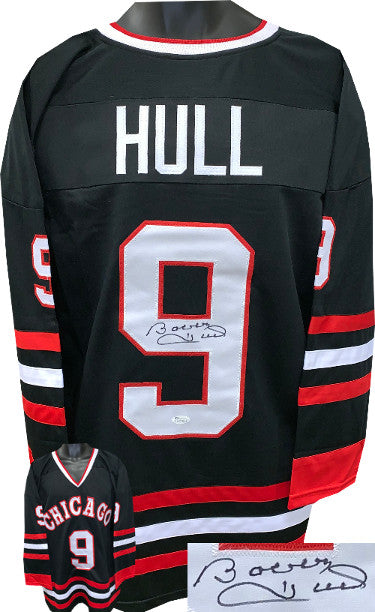 Bobby Hull Autographed Black TB Custom Stitched Pro Hockey Jersey XL- JSA Hologram-Powers Sports Memorabilia