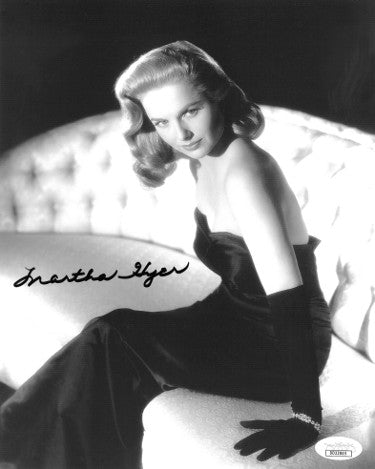 Martha Hyer Autographed Vintage B&W 8x10 Photo- JSA Hologram #DD32849 (on couch)-Powers Sports Memorabilia
