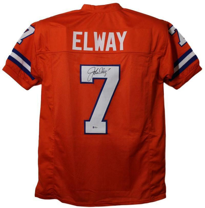 John Elway Signed Denver Broncos Orange XL Jersey – Beckett Authenticated-Powers Sports Memorabilia