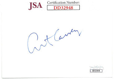 Art Carney Autographed 3x5 Index Card- JSA Holo #DD32948 (The Honeymooners/Harry and Tonto/Academy Awards)-Powers Sports Memorabilia