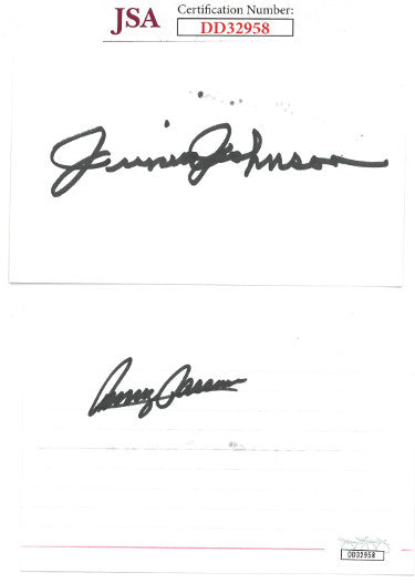 Junior Johnson & Benny Parsons dual Autographed NASCAR 3x5 Index Card- JSA Hologram #DD32958