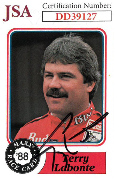 Terry Labonte Autographed NASCAR 1988 Maxx Charlotte Racing Trading Card #63- JSA Hologram #DD39127-Powers Sports Memorabilia
