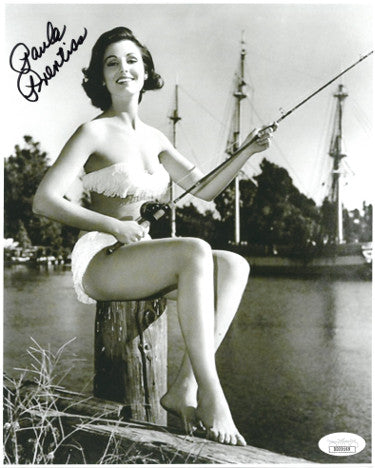 Paula Prentiss Autographed Where the Boys Are Vintage B&W 8x10 Photo- JSA Hologram (fishing)-Powers Sports Memorabilia