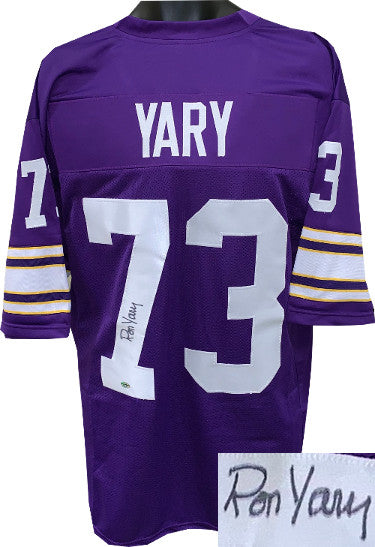 Ron Yary Autographed Purple TB Custom Stitched Pro Style Football Jersey XL- Leaf Authentics Hologram-Powers Sports Memorabilia