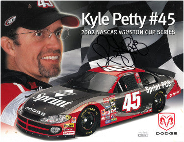 Kyle Petty Autographed 2002 NASCAR Winston Cup Series 8.5x11 Photo minor spots- JSA Hologram #CC08918