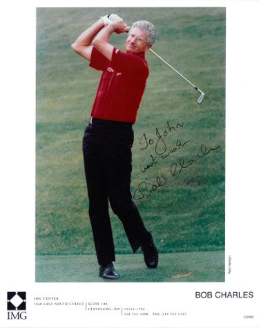 Bob Charles Autographed PGA Golf 8X10 Photo To John Best Wishes-Powers Sports Memorabilia